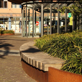 Cortenstaal keerwand buitenhoek 500x500x400 mm