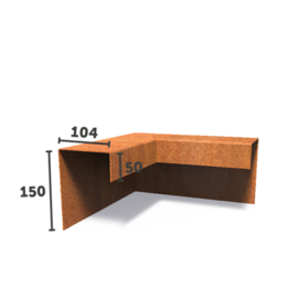 Cortenstaal Overzet Profiel Buitenhoek 300x300x150 (x104)