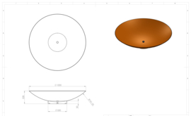 Cortenstaal waterschaal 'Elvio' Ø100xH21 cm