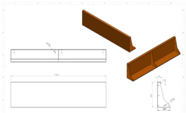 Cortenstaal keerwand 1500x50x400 mm