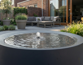 Watertafel 'Magma' aluminium Ø120xH40 cm  incl. ledverlichting & pomp