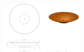 Cortenstaal waterschaal 'Elvio' Ø120xH21 cm