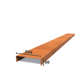 Cortenstaal Overzet Profiel 10 stuks a 2300x204x50 (23 m lengte)