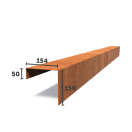 Cortenstaal Overzet Profiel 10 stuks a 2300x154x150 (23 m lengte)