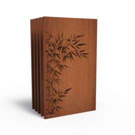 5 stuks Cortenstaal sfeerpaneel 'Bamboo' 1100x50x1800