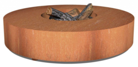 Ronde cortenstaal vuurtafel 'Siena' 125x28 cm