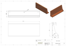 Cortenstaal keerwand 1000x50x400 mm