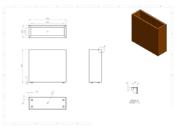 Cortenstaal plantenbak rechthoekig L90xB30xH80 cm