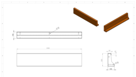 Cortenstaal keerwand 1000x100x200 mm