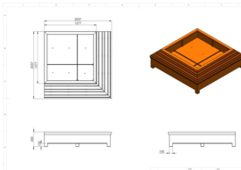 Aluminium plantenbank 'Acorus' 2037x2037x450 mm