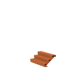 Trap van Cortenstaal met 3 treden B1250 x D720 x H510 mm