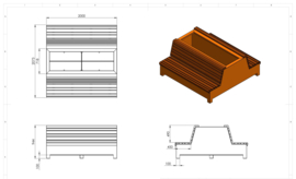 Aluminium plantenbank 'Acorus' 2073x2000x944 mm