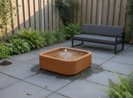 Watertafel 'Alessandro' 120x120x40 cm incl. ledverlichting & pomp