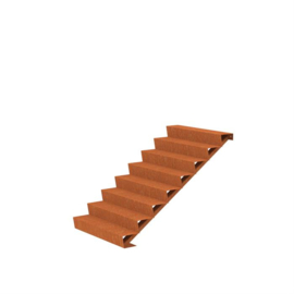 Trap van Cortenstaal met 8 treden B1250 x D1920 x H1360 mm