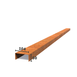 Cortenstaal Overzet Profiel 10 stuks a 2300x104x50  (23 m lengte)