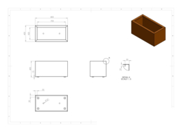 Cortenstaal plantenbak rechthoekig L80xB40xH40 cm