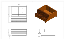 Aluminium plantenbank 'Acorus' 2037x2000x944 mm