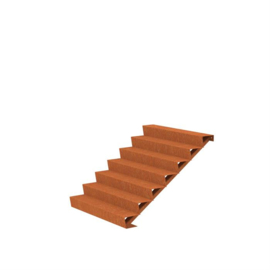 Trap van Cortenstaal met 7 treden B1500 x D1680 x H1190 mm