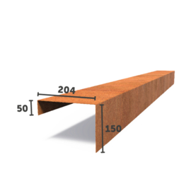 Cortenstaal Overzet Profiel 10 stuks a 2300x204x150 (23 m lengte)