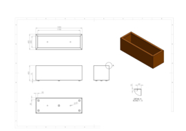 Cortenstaal plantenbak rechthoekig L120xB40xH40 cm