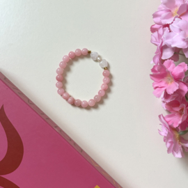 ARMBAND NATUURSTENEN - ROZE