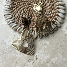 STATEMENT OORBELLEN HARTJES - GOLD PLATED