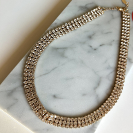 KETTING MET STEENTJES  - GOLD PLATED