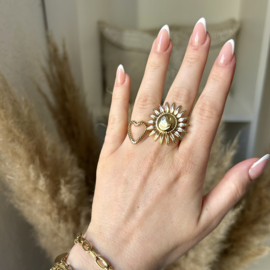 VERSTELBARE RING SMILEY - GOLD PLATED
