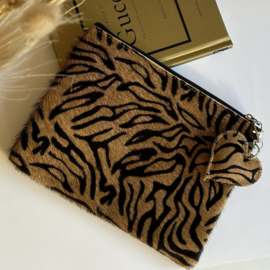 CLUTCH MET VACHT/LEER - TIJGERPRINT