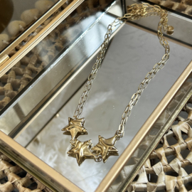 KETTING DRIE STERREN - GOLD PLATED