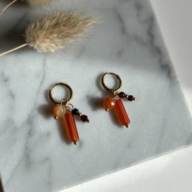 OORBELLEN NATUURSTENEN - GOLD PLATED