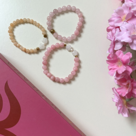 ARMBAND NATUURSTENEN - PEACH