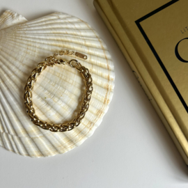 BREDE SCHAKEL ARMBAND - GOLD PLATED