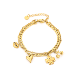 BEDEL ARMBAND CLOVER - GOLD PLATED