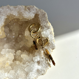 OORBELLEN TIJGEROOG - GOLD PLATED