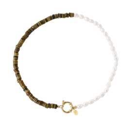 KETTING PARELMOER DUO - GOLD PLATED