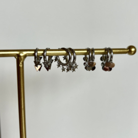 OORBELLEN STERREN - STAINLESS STEEL
