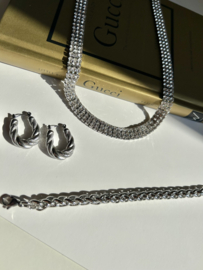 KETTING MET STEENTJES  - STAINLESS STEEL