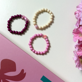 KINDER ARMBANDJE STEENTJES - ROZE KIDS