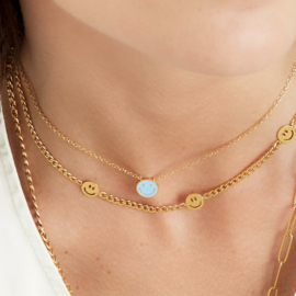 KETTING MET SMILEYS  - GOLD PLATED