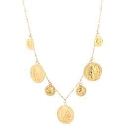 BEDEL KETTING MUNTJES  - GOLD PLATED