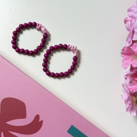 KINDER ARMBANDJE STEENTJES - ROZE KIDS