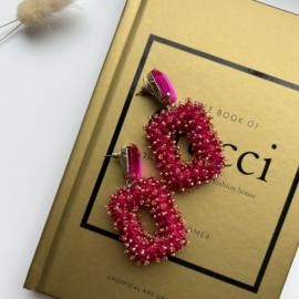 STATEMENT OORBELLEN ROZE - GOLD PLATED