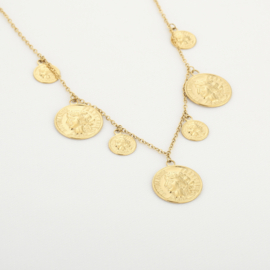BEDEL KETTING MUNTJES  - GOLD PLATED