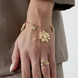 BEDEL ARMBAND BLOEMEN -  GOLD PLATED