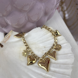 BEDEL ARMBAND LOVE & SMILE - GOLD PLATED