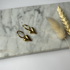 OORBELLEN HARTJES - GOLD PLATED