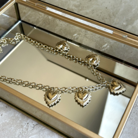 KETTING MET HARTJES BEDELS - GOLD PLATED