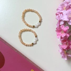 ARMBAND NATUURSTENEN - PEACH
