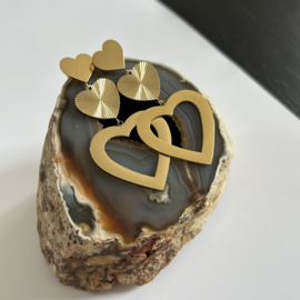 STATEMENT OORBELLEN LOVE - GOLD PLATED